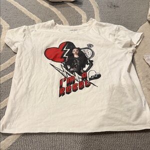 Kids White Graphic 'I'm a Rebel' crop T-Shirt